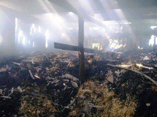 На Христинівщині через дитячі пустощі згоріло три тонни соломи (фото)