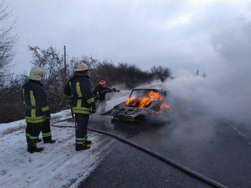 На Черкащині загорілася  автівка (фото)