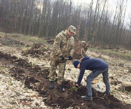 На честь загиблого учасника АТО на Черкащині висадили пам'ятний дубовий ліс (фото)