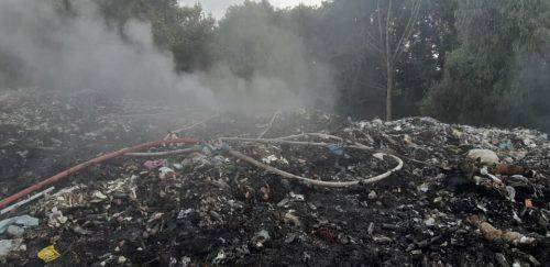 На Черкащині горіло сміттєзвалище (фото)