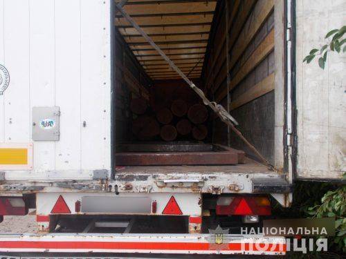 На Черкащині в причепі вантажівки знайшли незаконно зрубані дерева (фото)