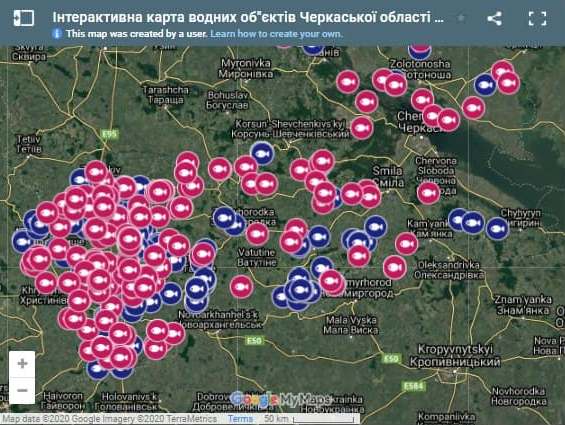 На Черкащині оновили інтерактивну карту водних об’єктів