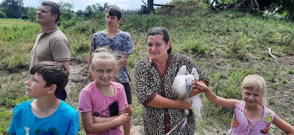 На Черкащині жінки всім селом рятували лелеченят, гніздо яких зруйнував буревій (ФОТО)